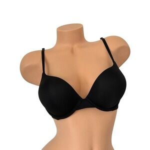 Victoria's Secret 36B T-shirt Bombshell Add 2 Cups Push Up Plunge Bra Black